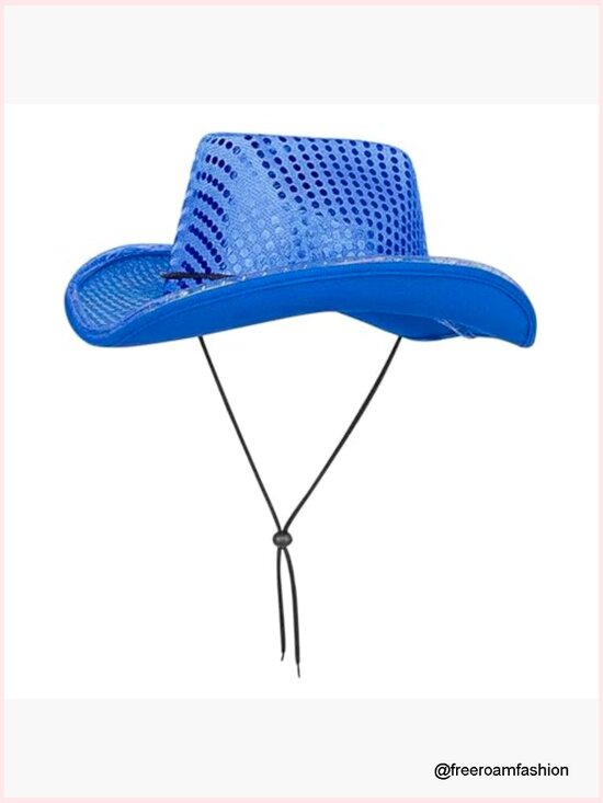 Sequin Light Up Cowboy Hat Flashing Western Disco Costume Party Hat main image 4